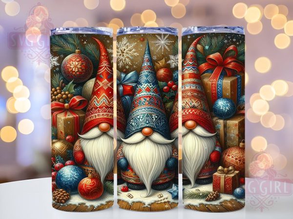 Christmas Gnomes 20oz Tumbler Wrap Sublimation Design, Straight Tapered Tumbler Wrap, Cute Gnomes Tumbler Png, Instant Digital Download Online now