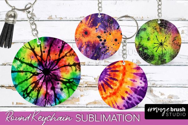 Halloween Tie Dye Keychain - Tie Dye Keychain Sublimation Online