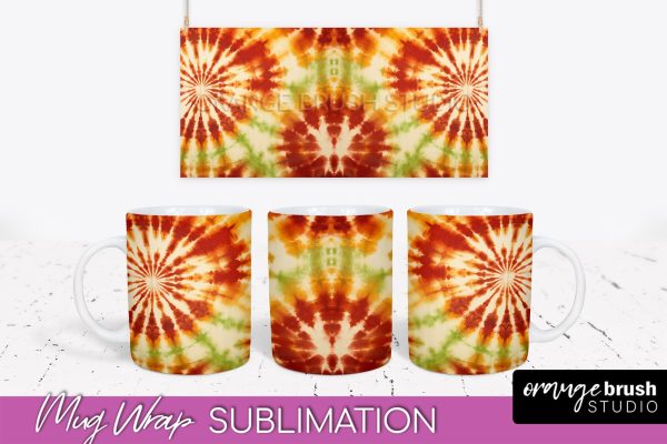 Autumn Tie Dye Coffee Mug Sublimation - Fall Mug PNG For Cheap