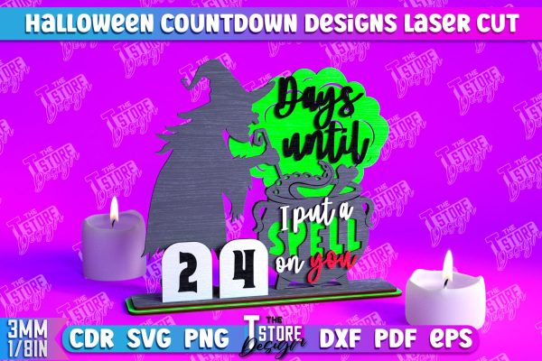 Halloween Countdown | Halloween Calendar Template | Days Until Halloween | CNC File For Sale