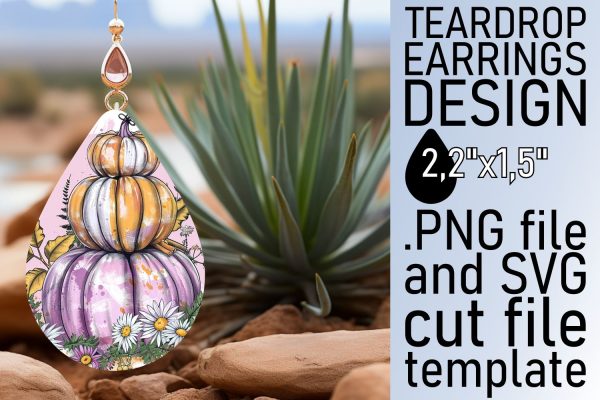 Watercolor Autumn Teardrop Earrings Supply