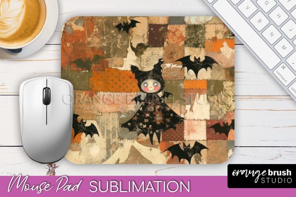Patchwork Halloween Mouse Pad, Ghost Mousepad Sublimation Cheap