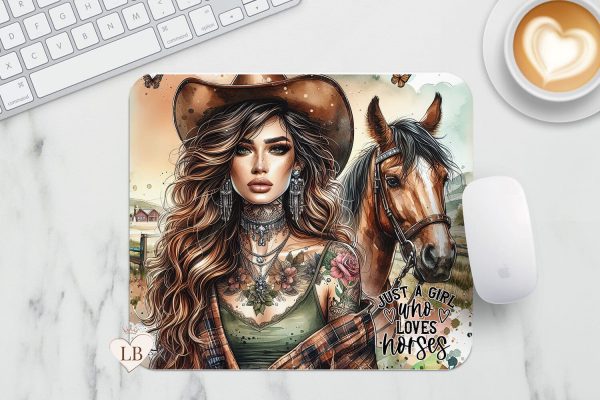 Horse Mouse Pad - Just A Girl Who Loves Mousepad PNG Cheap