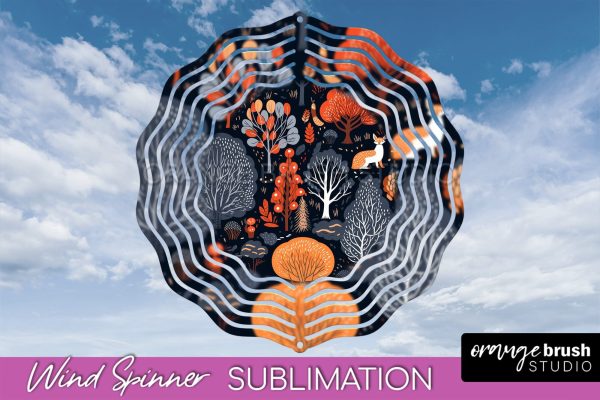 Fall Wind Spinner - Autumn Forest Wind Spinner Sublimation Online now
