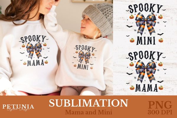 Coquette Halloween PNG | Halloween Mama and Mini PNG Hot on Sale