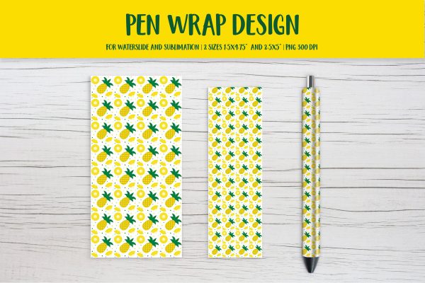 Pineapple Pen Wrap Sublimation or Waterslide Design PNG Online Sale