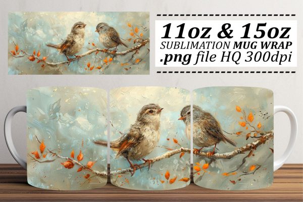 Bird Lover’s Mug Wrap – Sublimation Art for 11oz & 15oz Mugs Online