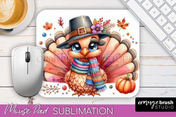 Cute Turkey Mousepad - Thanksgiving Mouse Pad Sublimation For Discount