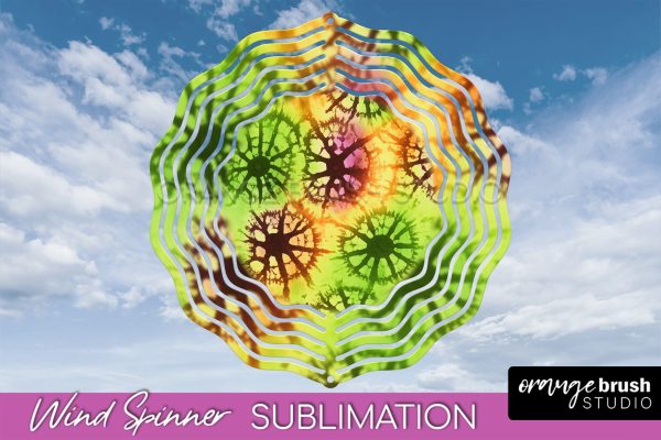 Halloween Tie Dye Wind Spinner Sublimation Design Discount