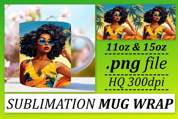 Sunset Mug Wrap Melanin Afro Beauty For Discount