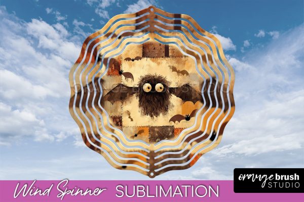 Patchwork Halloween Wind Spinner - Ghost Wind Spinner PNG Cheap