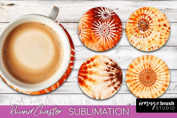 Autumn Tie Dye Round Coaster - Fall Coaster Sublimation For Discount