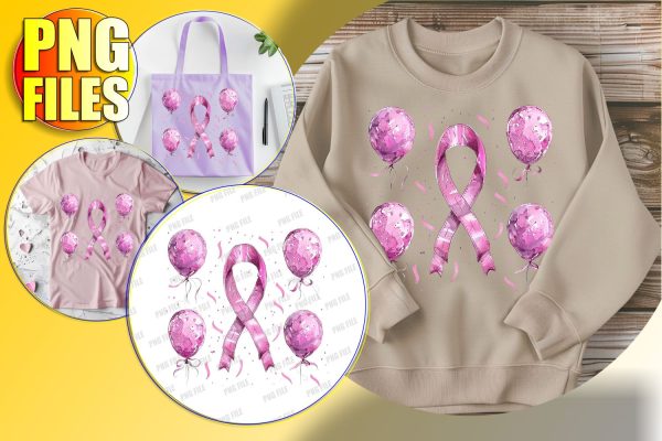 Watercolor Pink Ribbon PNG Sublimation Clipart Discount