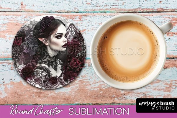 Gothic Coaster Sublimation - Dark Academia Round Coaster Online
