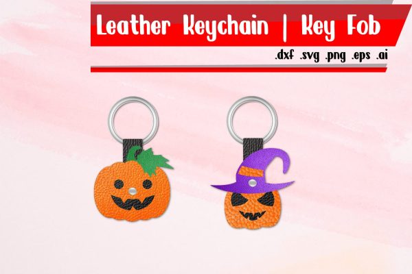 Halloween Key Fob, Leather Key Fob, Halloween Keychain, Folded Fobs Supply