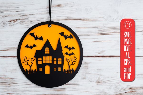 spooky haunted house SVG cut file Sale