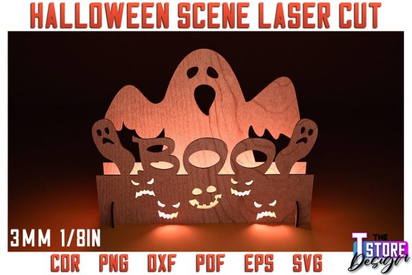 Halloween Scene Laser Cut | 3D Shadow Scene | Halloween Decorations | CNC File Online now