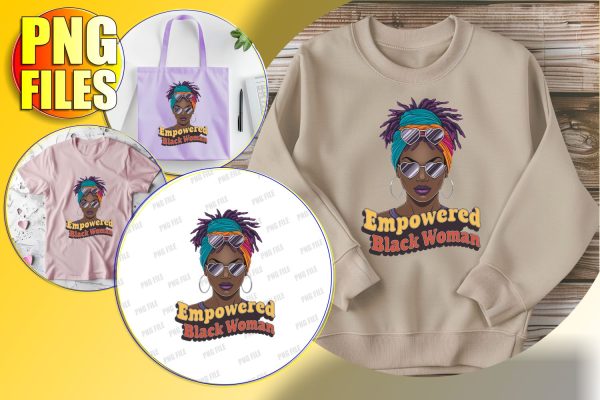 Inspirational Afro Woman with Quote PNG Fashion