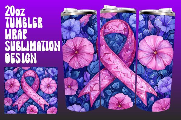 Watercolor Breast Cancer Tumbler Design Online Sale
