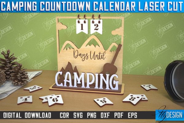 Camping Countdown Calendar | 3D Calendar Design | Camping Vibes | CNC File Online now
