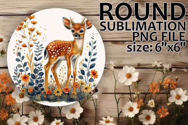 Car Coaster and Keychain Sublimation Deer with Flowers Discount