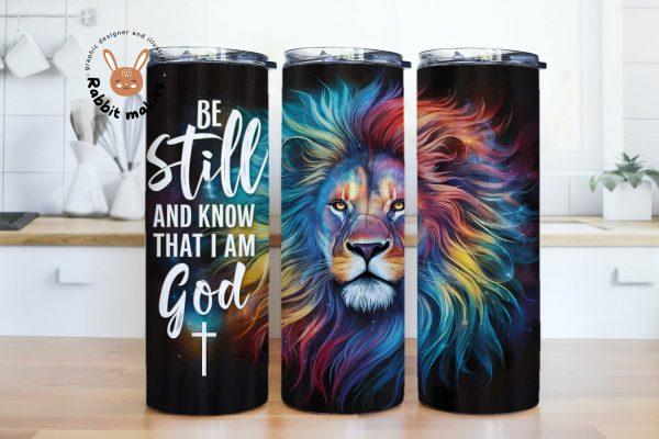 Be Still and Know That I Am God 20oz Skinny Tumbler Wrap, Faith-Based Tumbler, Bible Verse Tumbler Png Downloads Online