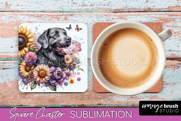 Chesapeake Bay Retriever Square Coaster - Dog Mom Floral Coaster Sublimation Online Sale