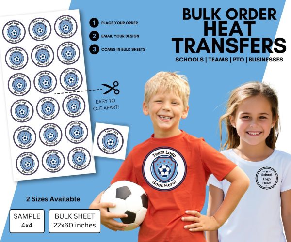 One-Click Bulk Heat Transfers for Schools, Teams & Businesses Supply