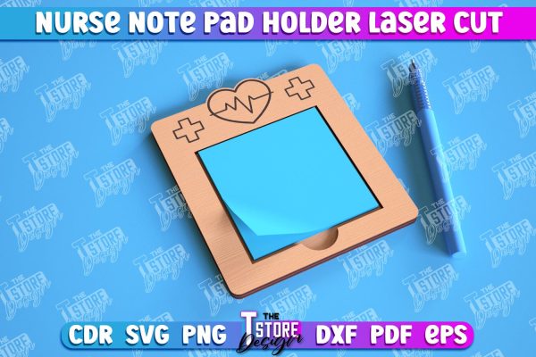 Nurse Note Pad Holder | Hospital | Notes | Sticky Note Holder | Medical Uniform | CNC File For Sale