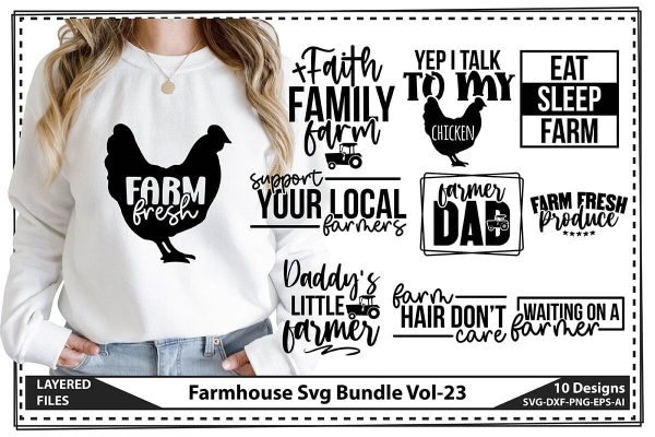 Farmhouse Svg Bundle Vol-23 Online Sale