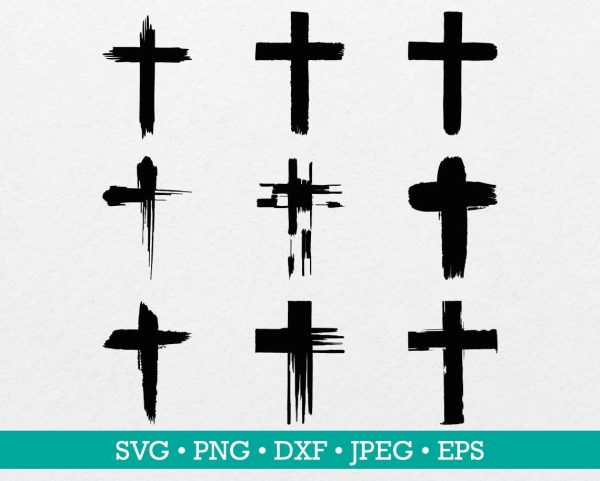 Cross svg, Distressed cross svg, Brush stroke cross svg, Cross svg files, Cross bundle svg, Cross dxf, Grunge cross svg, Cross cut files Online